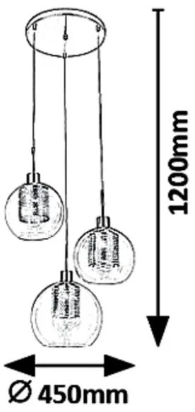 Lustră pe cablu PHILANA 3xE27/60W/230V Rabalux 6496