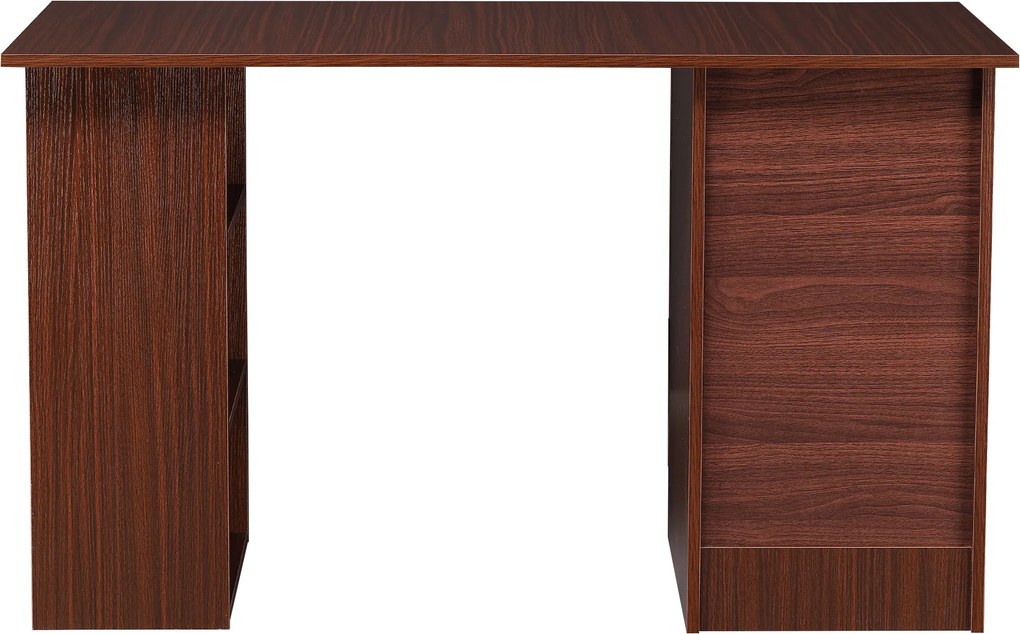 Birou cu 3 sertare si 3 rafturi reversibile, birou din lemn de 120 cm, culoare nuc HOMCOM | Aosom Romania