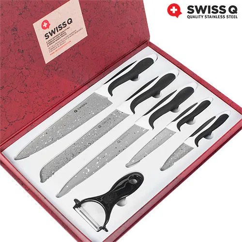 Set Cuțite Înveliș Piatră Swiss Q (6Buc)