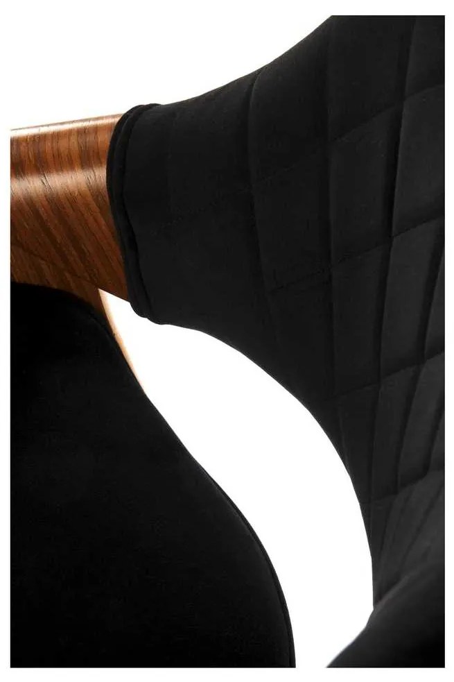 Scaun de bar Hazel, negru / nuc