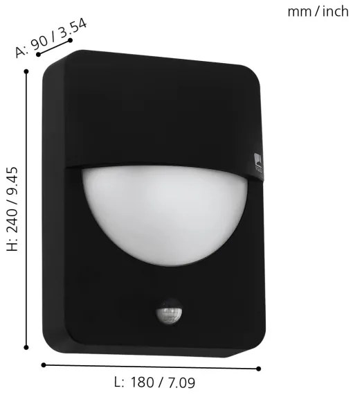 Eglo 98705 - Lampă exterior cu senzor SALVANESCO 1xE27/28W/230V IP44
