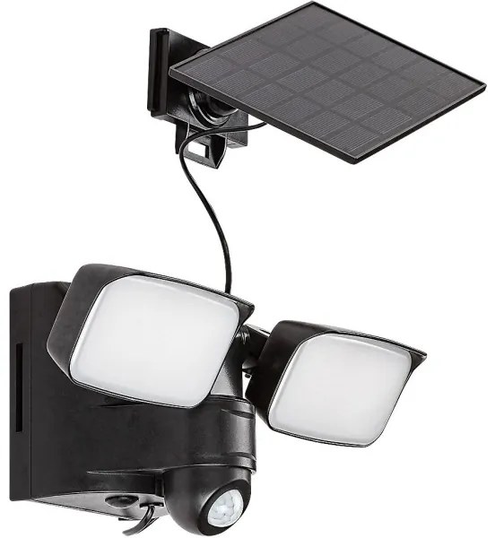 Rabalux 77091 - LED lampă solară de perete LESZNO 2xLED/5W/3,7V IP54 negru