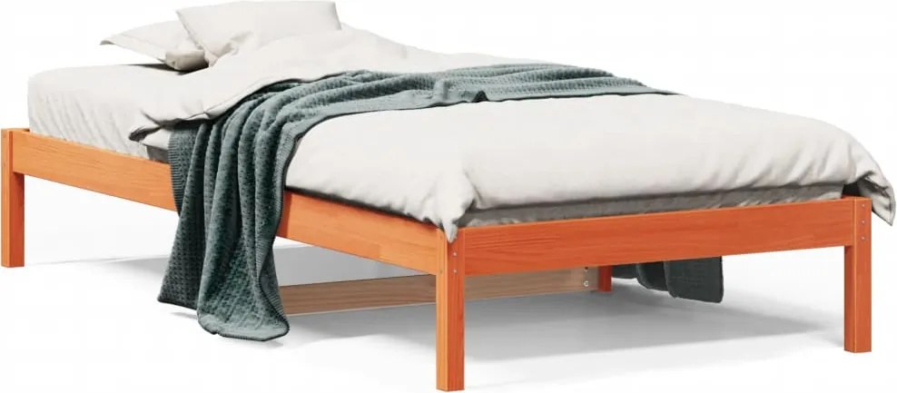 vidaXL Pat de zi fără saltea, maro ceruit, 90x200 cm, lemn masiv pin