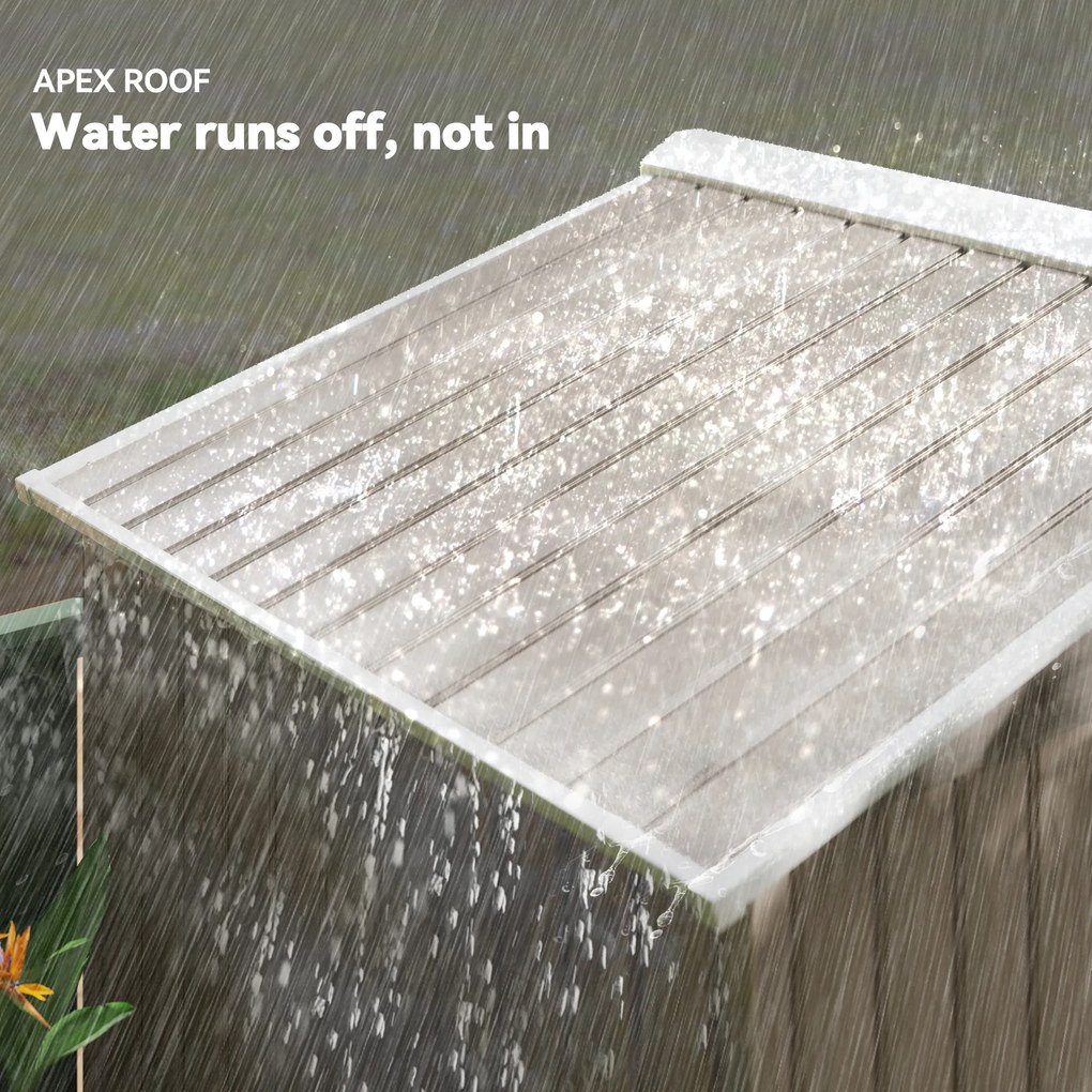 Outsunny Magazie Grădină Metalică cu Orificii de Ventilație și Ușă Culisantă Dublă pentru Grădinarit și DIY, 213x130x185 cm, Maro | Aosom Romania