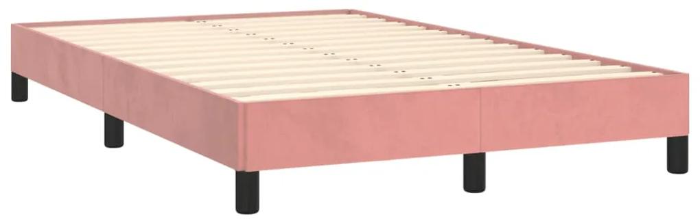 3269630 vidaXL Cadru de pat, roz, 120x190 cm, catifea