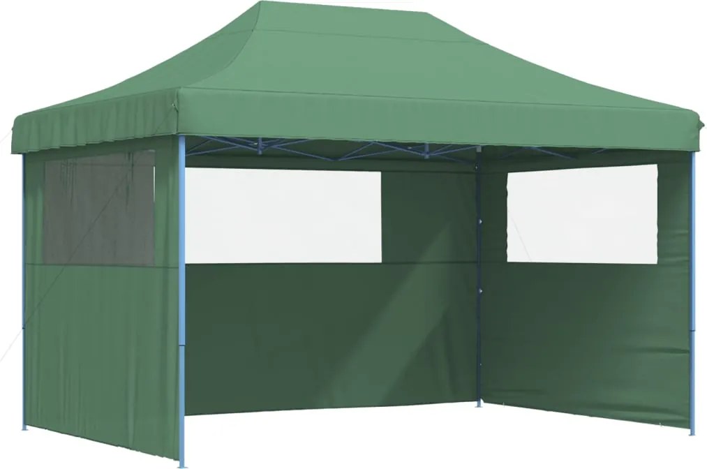 vidaXL Cort pliabil pentru petreceri cu 3 pereți laterali, verde