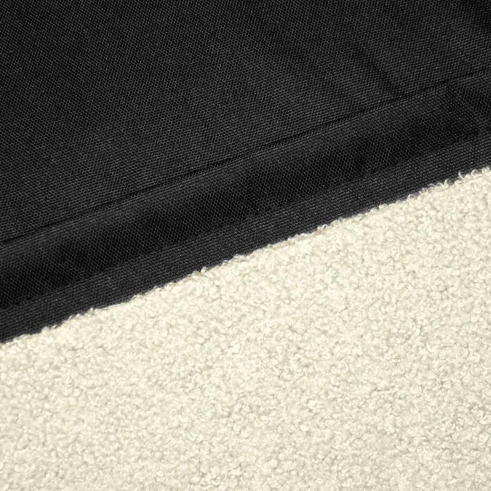 Fotoliu puf pentru copii gri deschis cu tapițerie din țesătură bouclé Snug 130 Bear – SLOWDOWN