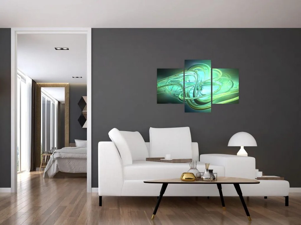 Tabloul cu abstracție verde (90x60 cm)