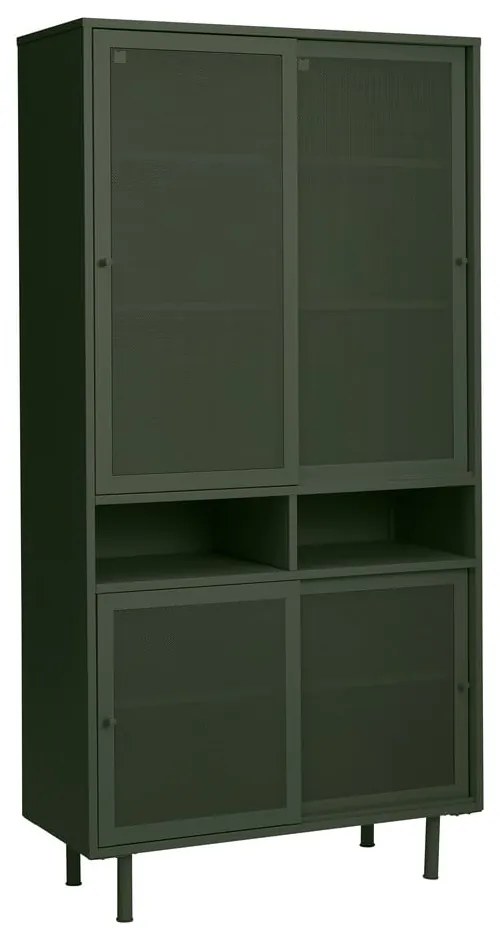 Dulap verde închis din metal cu ușă glisantă 90x180x40 cm Veep – Unique Furniture