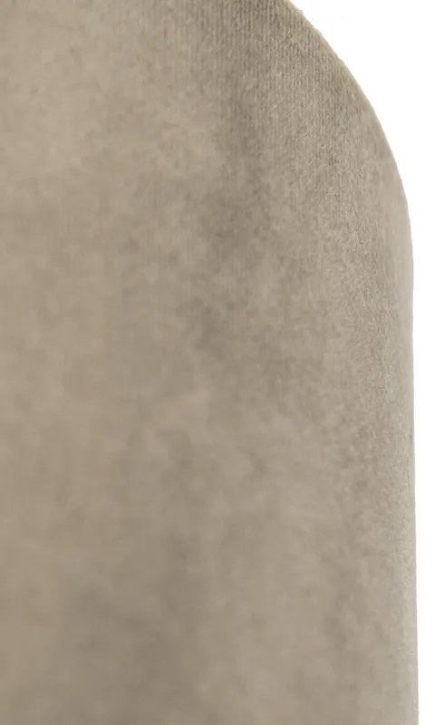 Abajur din catifea Taupe 20/20/20 cu interior auriu
