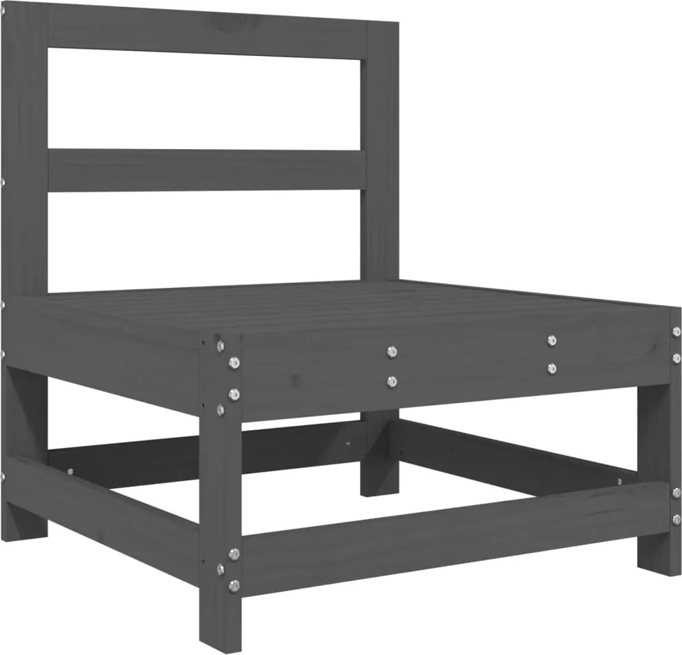 vidaXL Canapele de mijloc pentru grădină, gri, lemn masiv pin