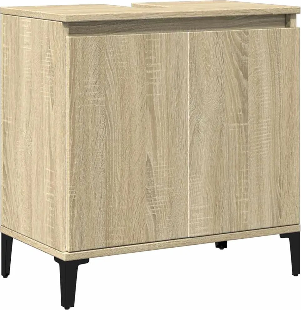 vidaXL Dulap de chiuvetă, stejar sonoma, 58x33x60 cm, lemn prelucrat