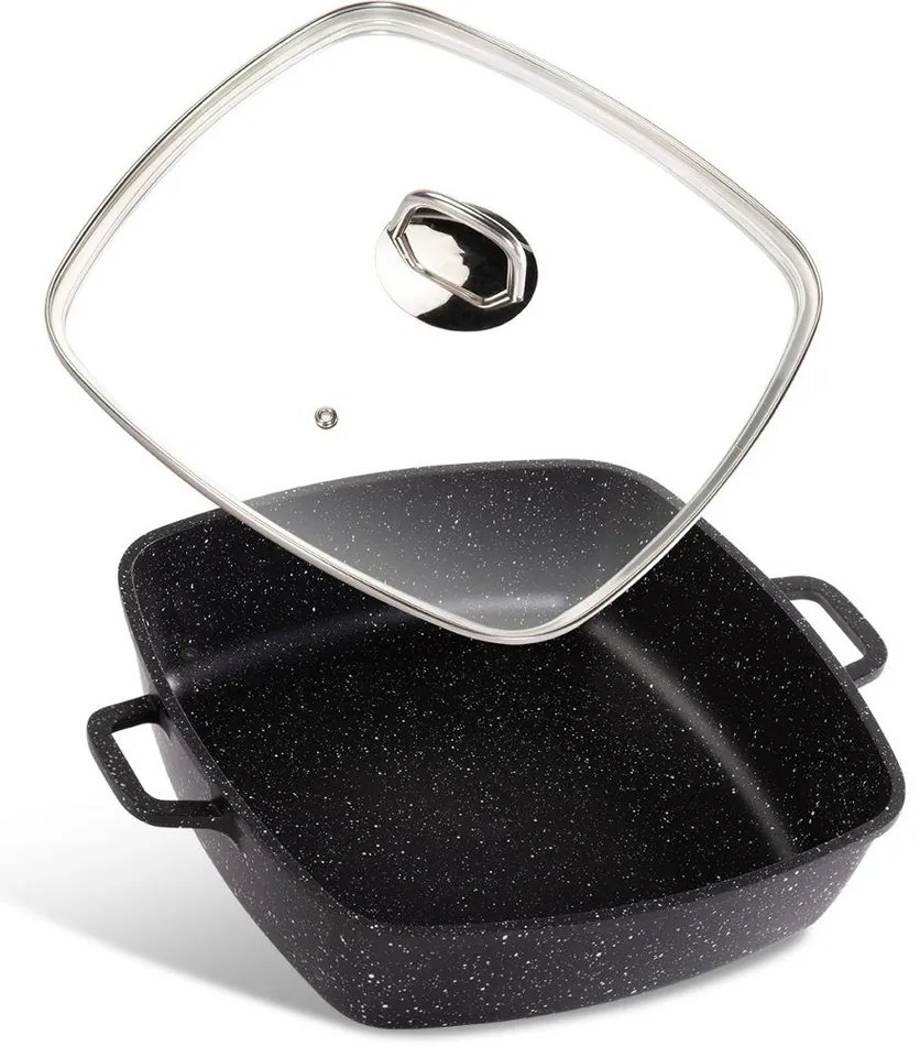 Lamart LT1288 tigaie Cast, 28 x 28 cm, negru