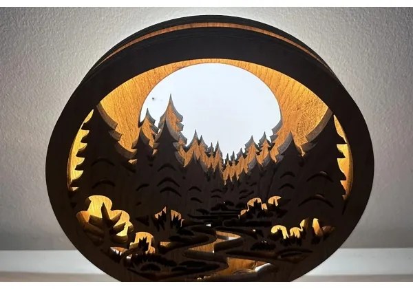 Li-Go 23580/DUB2 - Decorațiune de masă LED reglabilă LED/12W/230V 20x22 cm stejar/lucios