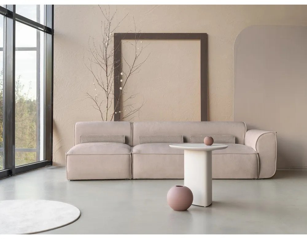 Șezlong modular bej (cu colț pe partea dreaptă) Flex Felix – Miuform