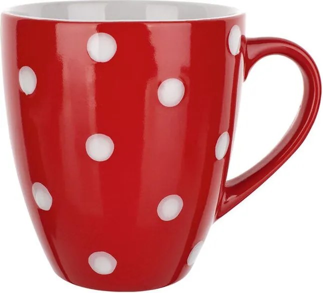 BANQUET Set căni din ceramică PUNCTE, roşii, 400 ml, 2 buc.