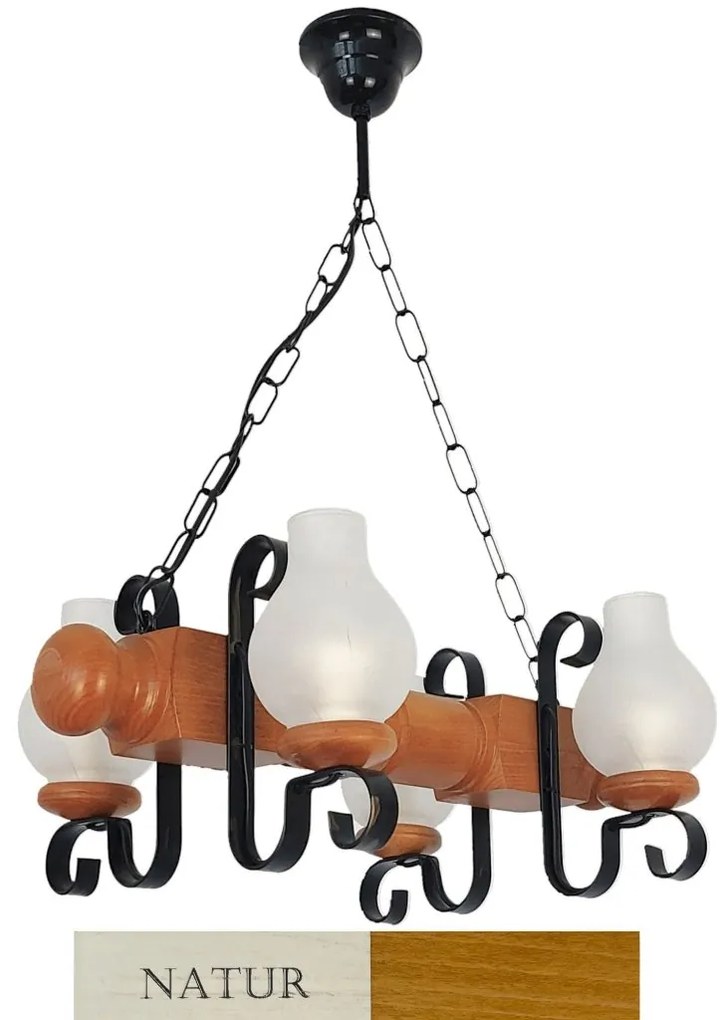 Candelabru rustic fabricat manual din lemn Rustic WOOD-RU-SP4