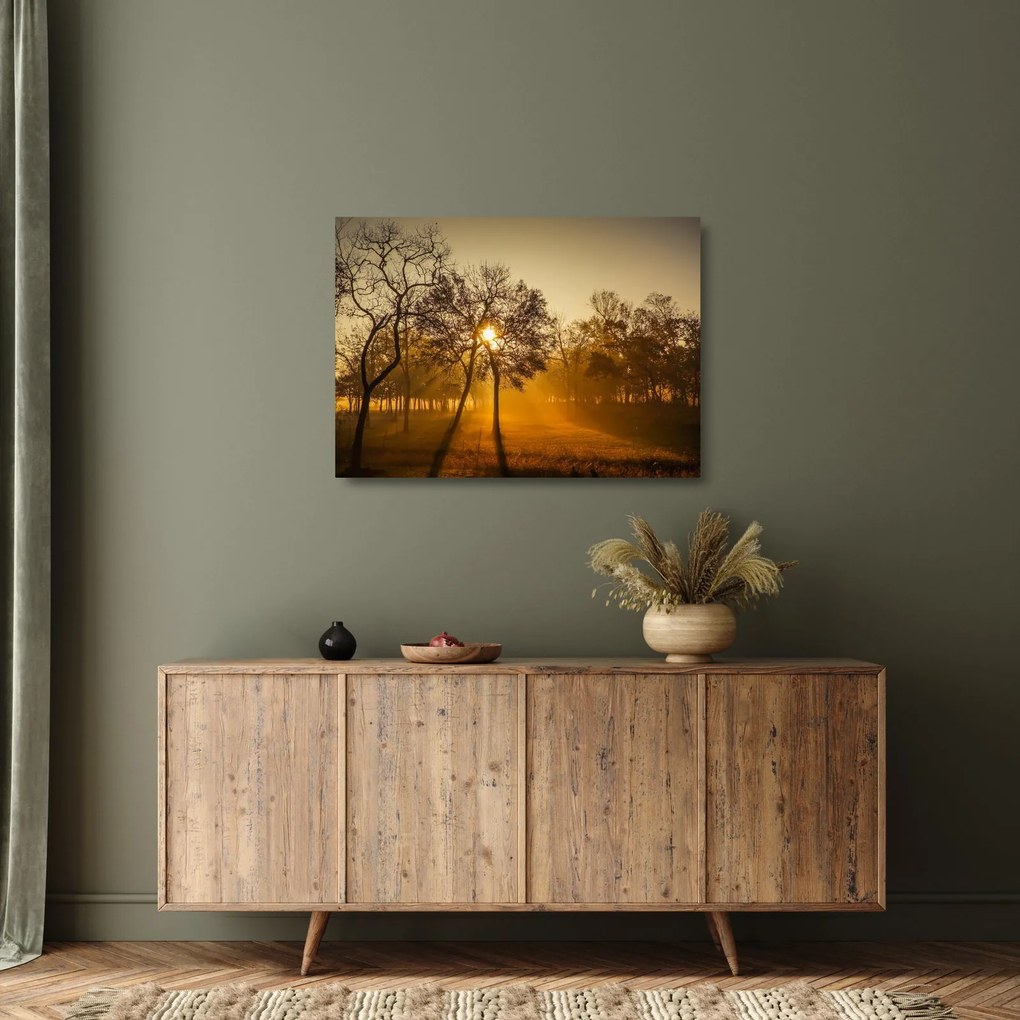 Tablou pe sticlă cu răsăsrit de soare (70x50 cm)