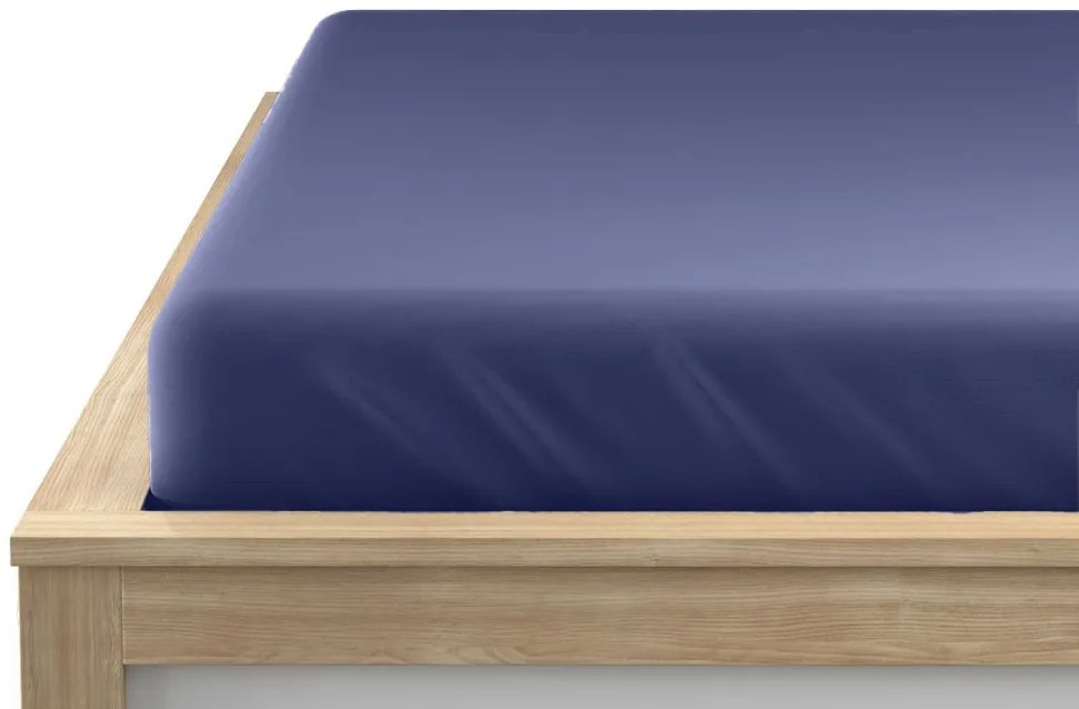 Cearsaf Jersey albastru marin 180 x 200 cm