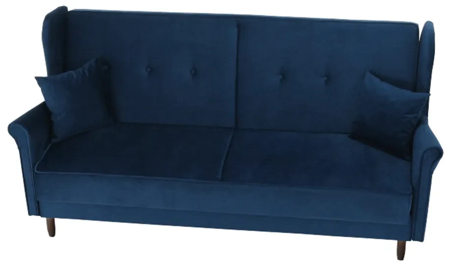 Canapea extensibilă, material textil albastru, COLUMBUS