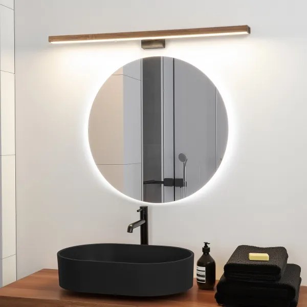 Aplică LED pentru oglindă Brilagi WOODY MIRROR LED/15W/230V IP44 stejar/negru