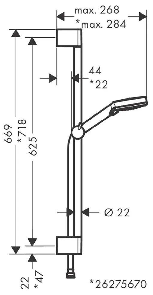 Set para de dus, 2 jeturi, bara si furtun, crom Crom