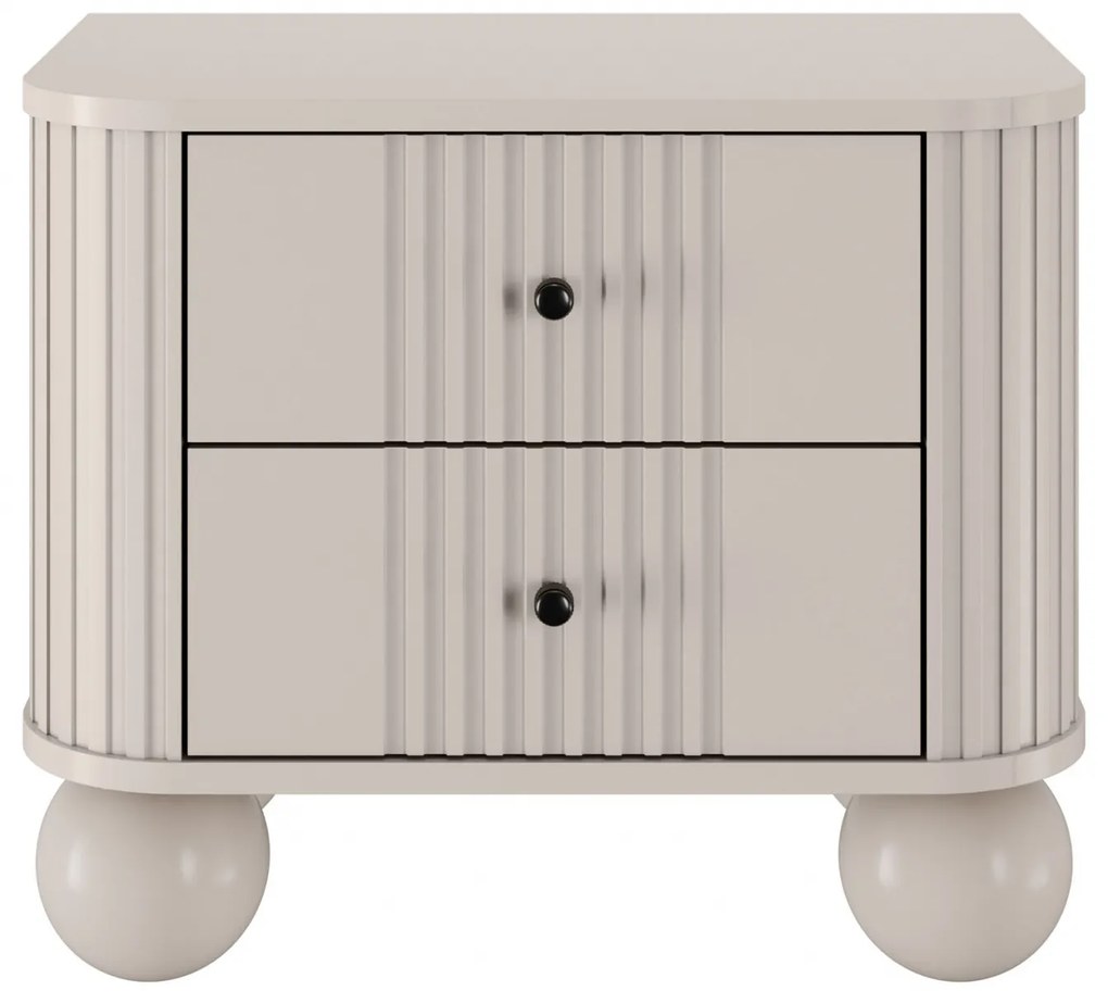 Set noptiere Vesper 56 cm - cașmir / mânere negre / picioare sferice