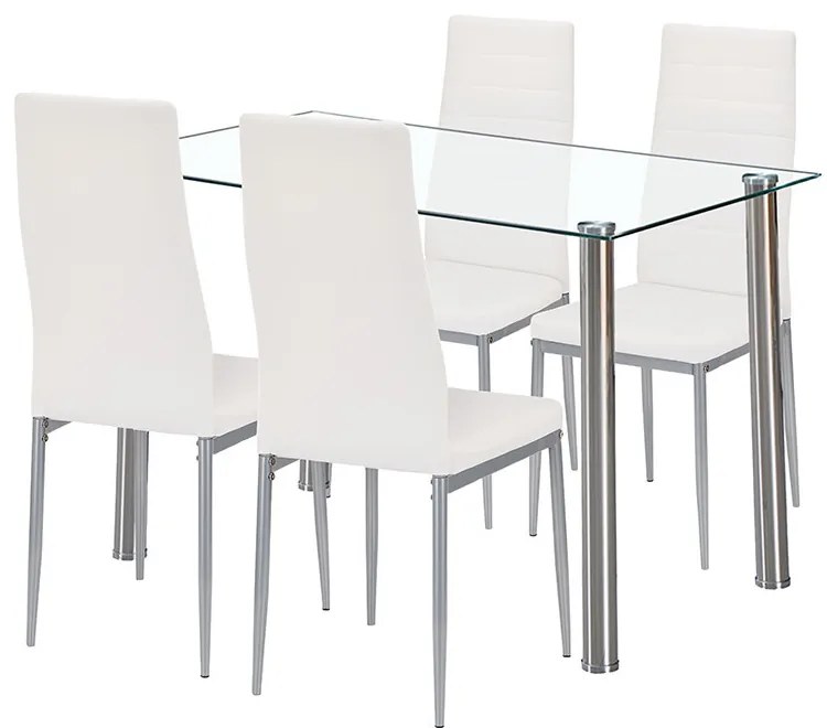 Mateo 4+1 set de sufragerie alb-gri