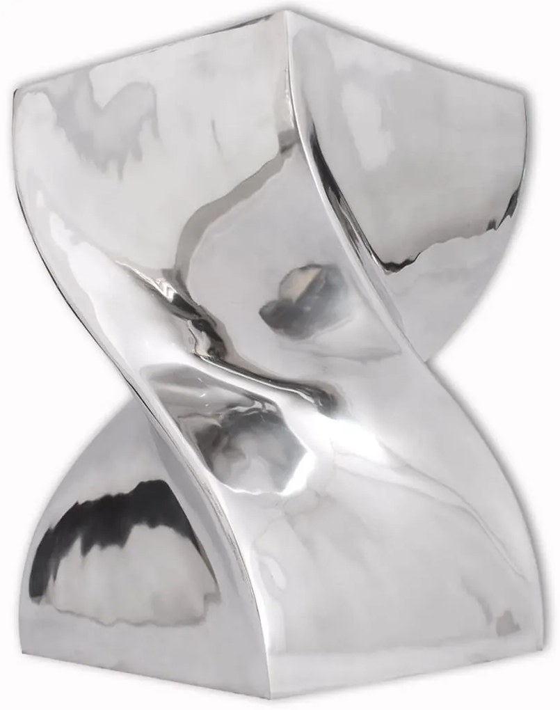 vidaXL Scaun/Masă laterală cu formă răsucită, aluminiu, argintiu