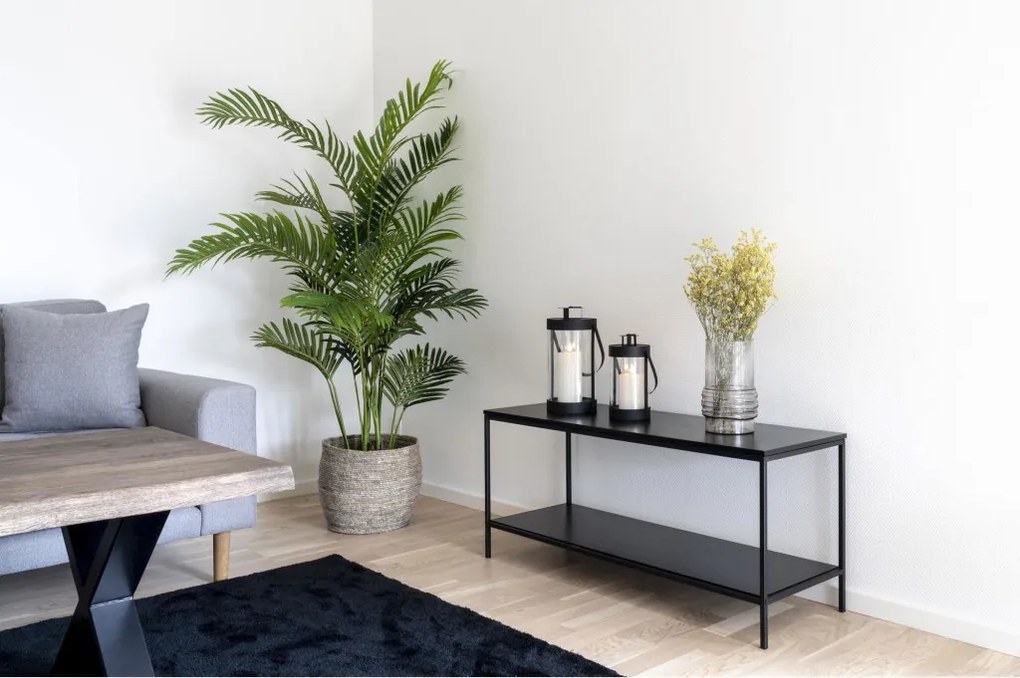 Lanterne decorative Bondi, oțel / sticlă, negru, set de 2