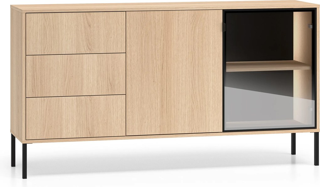 Comodă cu sertare și iluminare Harmona 160 cm - stejar lindberg