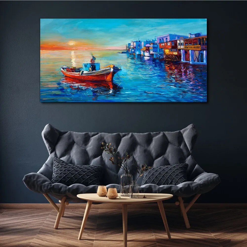 Tablou canvas apus de soare de mare