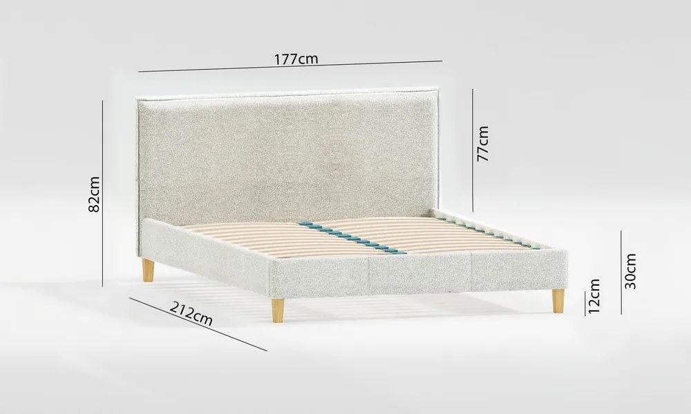 Pat matrimonial bej tapițat cu somieră 160x200 cm Tina – Ropez