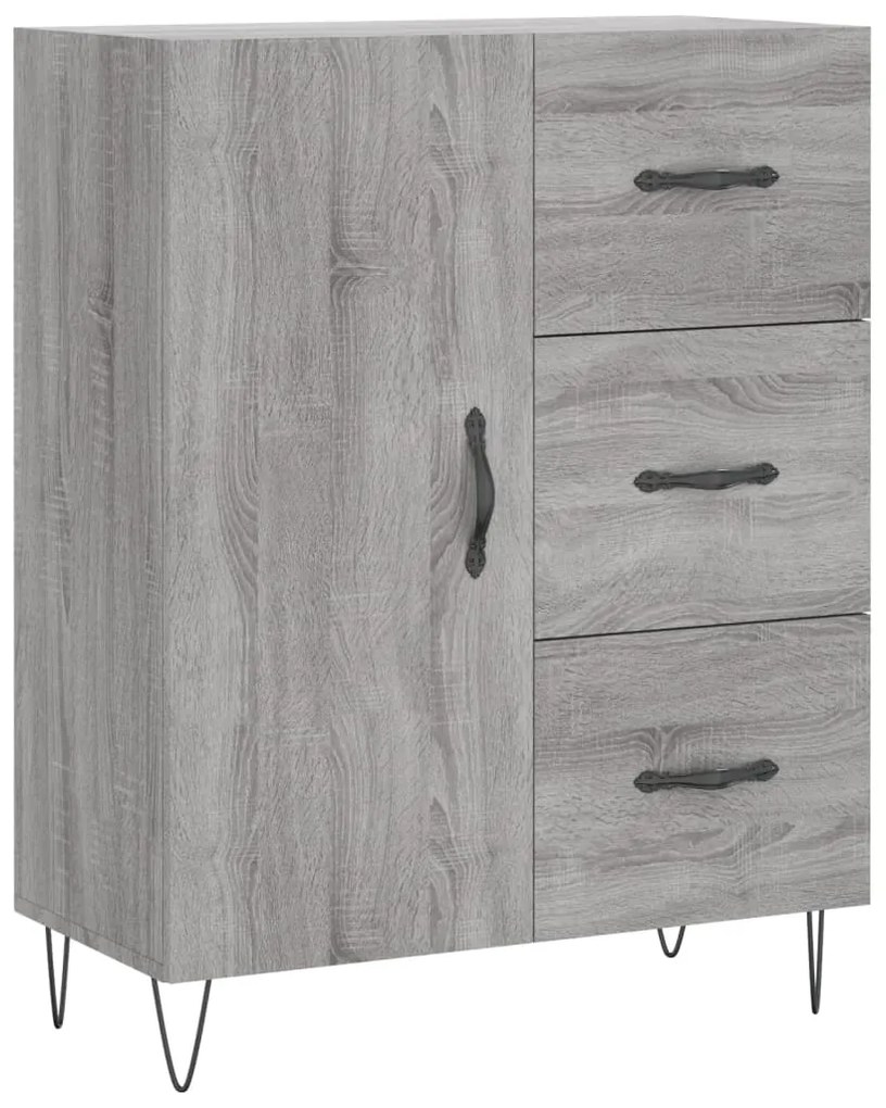 vidaXL Servantă, gri sonoma, 69,5x34x90 cm, lemn compozit