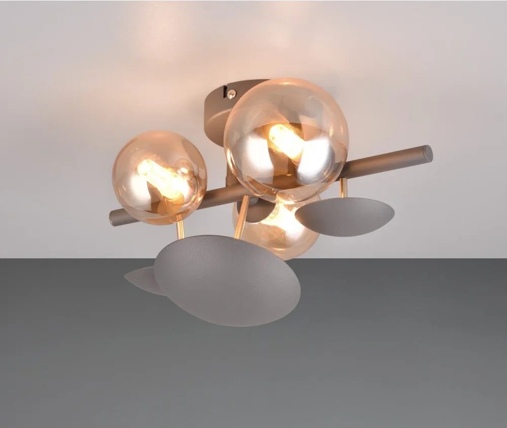 Aplică de perete gri-auriu Bubble – Trio Select