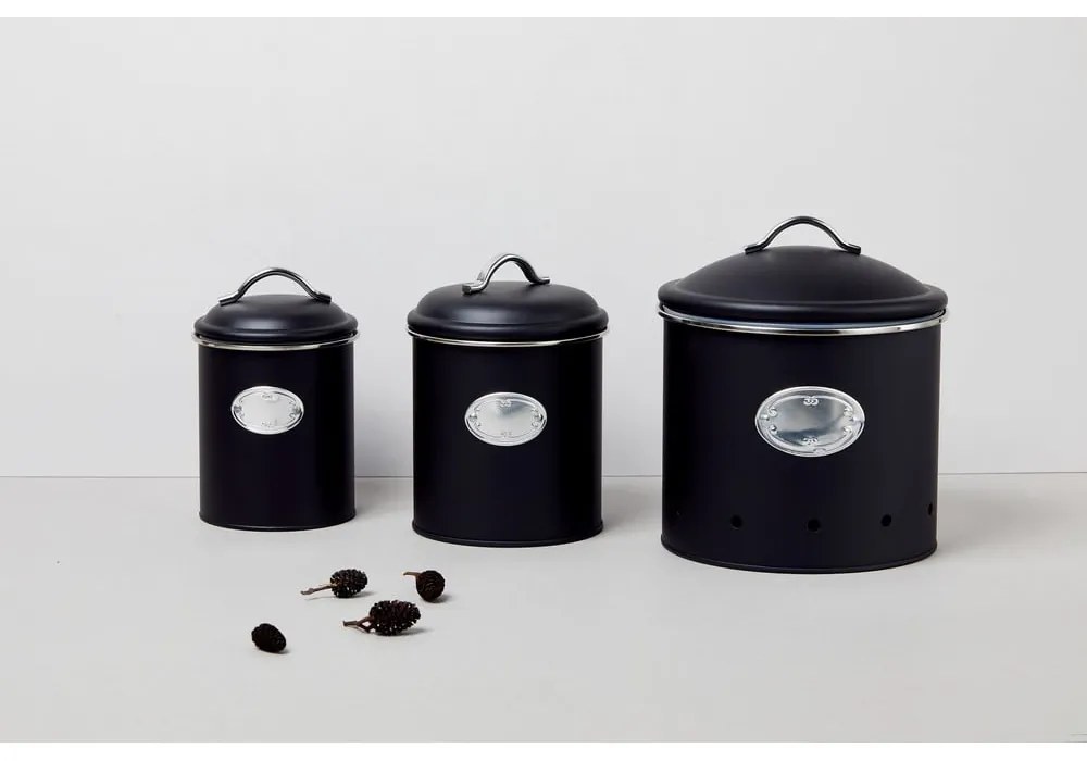 Cutie pentru depozitare cu închidere etanșă Wenko Nero, negru, 1,6 l