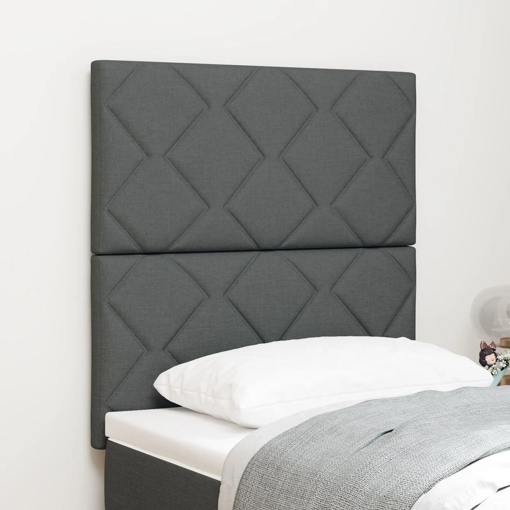 vidaXL Tăblie din Țesătură Geometric Manual Gri închis 80 cm țesătură