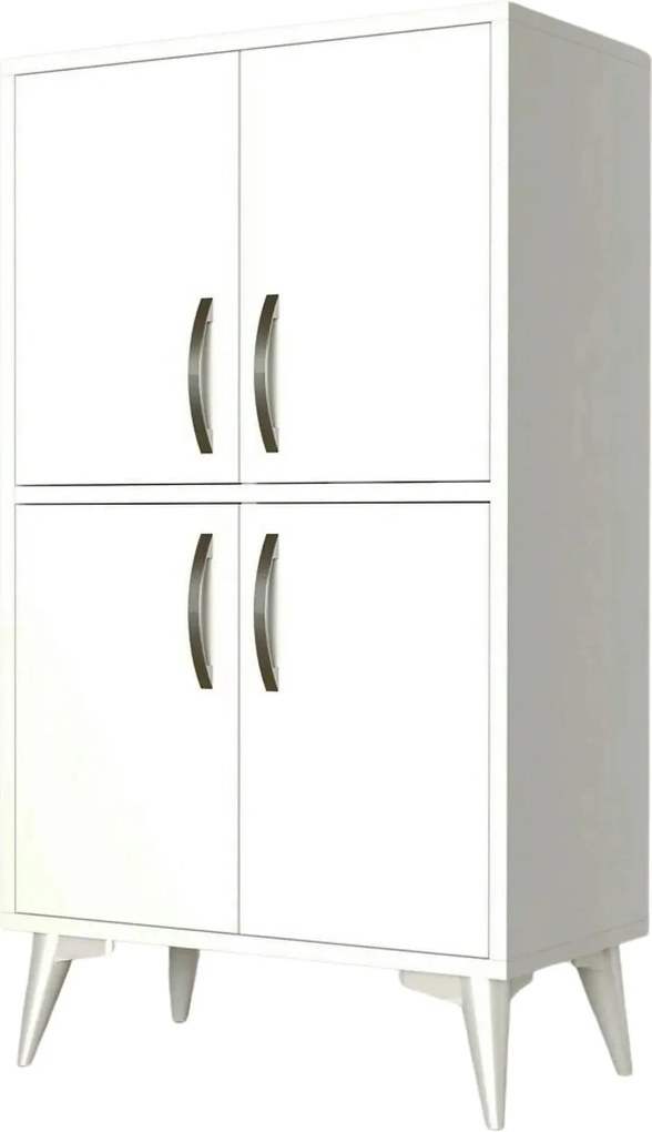 Dulap MDL0201, alb, PAL melaminat, cu 4 usi, 60x35x109 cm