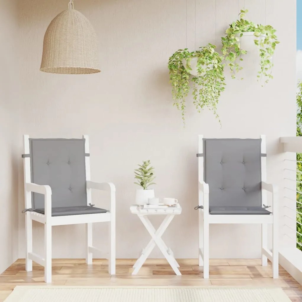 vidaXL Perne scaun cu spătar mic, 2 buc., gri, textil oxford