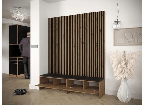 Mobilier hol Esmaldos V (Stejar artisan + Negru + Gri) . 1104712
