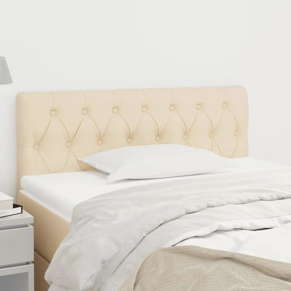 vidaXL Tăblie de pat, crem, 90x7x78/88 cm, textil