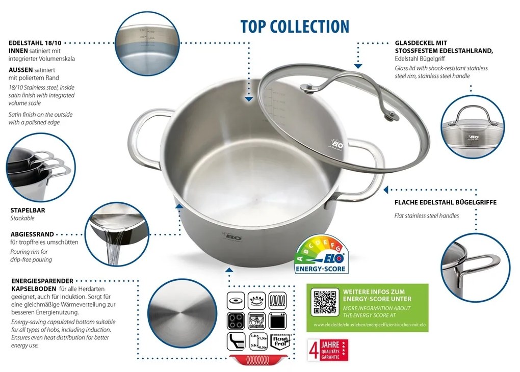 Elo 42505 Set de 5 oale din oțel inoxidabil TopCollection