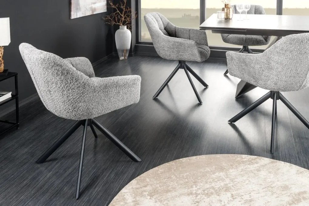 Set 2 scaune pivotante Papillon, boucle gri