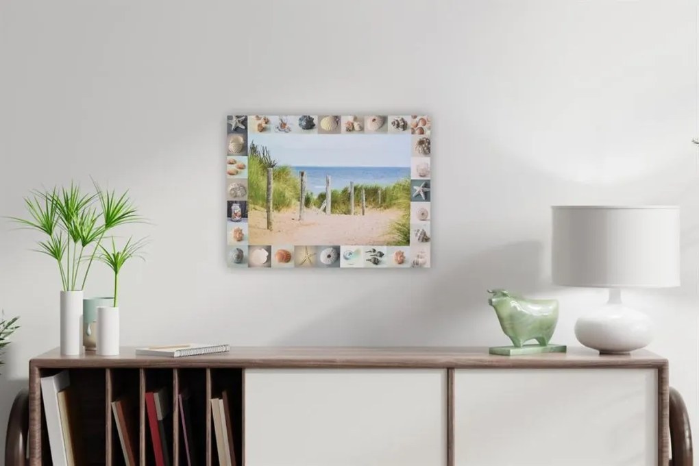 Pictură pe perete Calea spre plajă, LED cu cronometru, 30 x