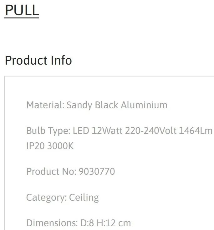Spot LED aplicat directionabil diametru 8cm PULL negru, NVL-9030770