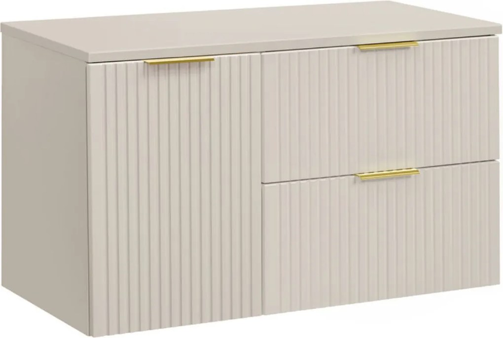 Mască suspendată cu blat și coș de rufe pentru chiuveta de la baie Adel, cașmir (100 cm)