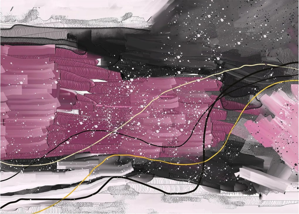 Tablou - Abstracție roz-roșu (70x50 cm)