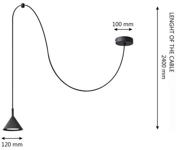 Lustră pe cablu ETNA LONG 1xGX53/15W/230V negru