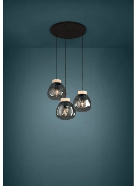 Lustră pe cablu Eglo 390319 MAGACELA 3xE27/40W/230V fumuriu