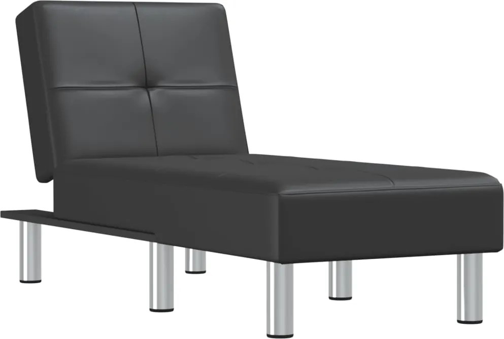 vidaXL Șezlong, negru, piele ecologică